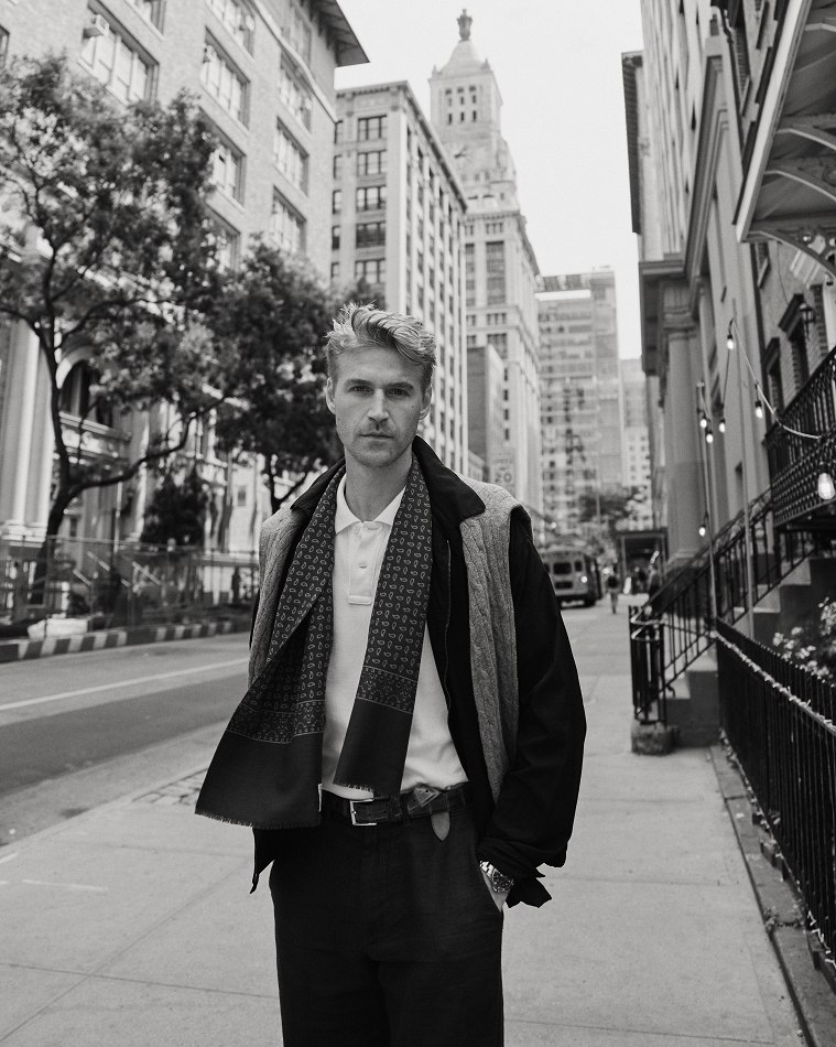 Chad Payne — black-and-white New York street editorial, Model of Choice