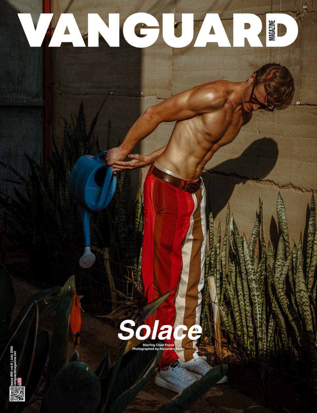 Chad Payne on the cover of Vanguard Magazine, 'Solace', photographed by Alexandra Klohn